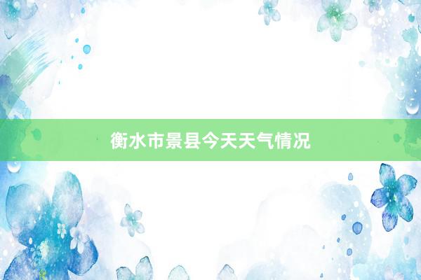 衡水市景县今天天气情况
